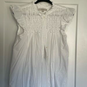 Loft white sleeveless blouse